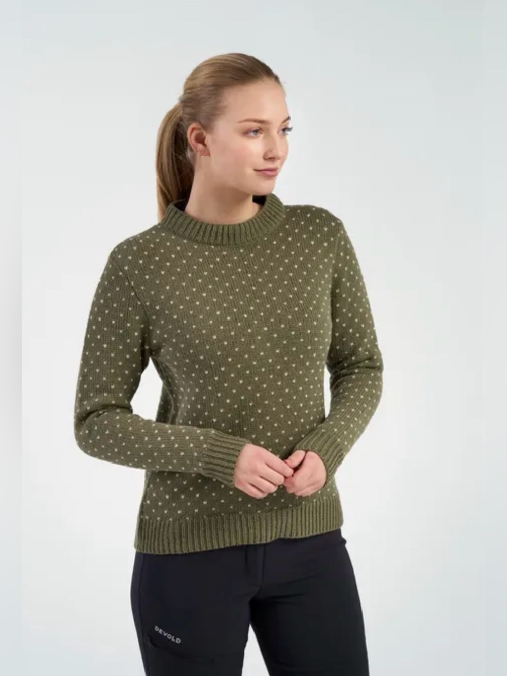 Devold Olive Green Wool Sweater